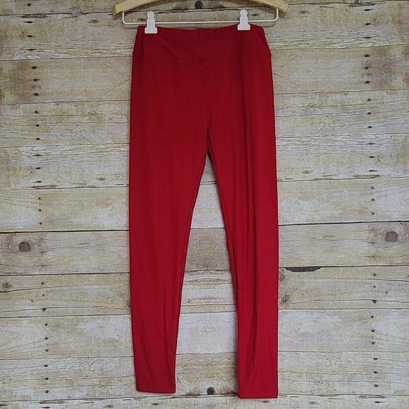 NWT OS One Size LuLaRoe Legging - Red - True Red - Picture 1 of 4